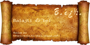 Balajti Ábel névjegykártya